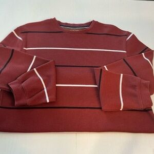 Austin Clothing Co. Men's Brick Red Striped Crewneck Sweater